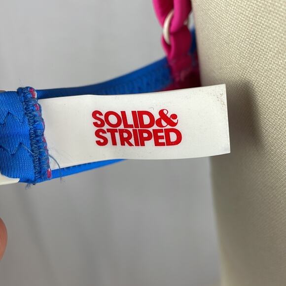 Solid and Striped Logan Bikini in Pink & Blue - Picture 5 of 5